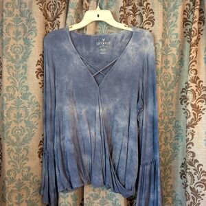 American Eagle Outfitters Blue Tie dye Top